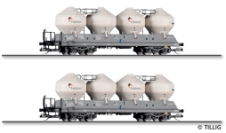 Tillig 01118 - TT - 2-tlg. Set Staubsilowagen Holcim, Ep. VI